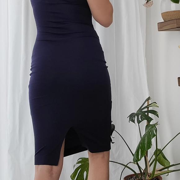 Zara bodycon fitted navy dress - Picture 2 of 2